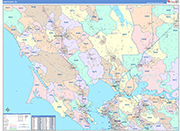 North Bay Metro Area Wall Map Color Cast Style